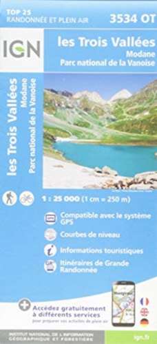 les Trois Vallées. Modane. PN de La Vanoise 1:25 000