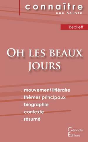 Fiche de lecture Oh les beaux jours de Samuel Beckett (Analyse littéraire de référence et résumé complet) de Samuel Beckett