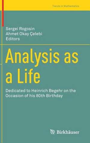 Analysis as a Life: Dedicated to Heinrich Begehr on the Occasion of his 80th Birthday de Sergei Rogosin