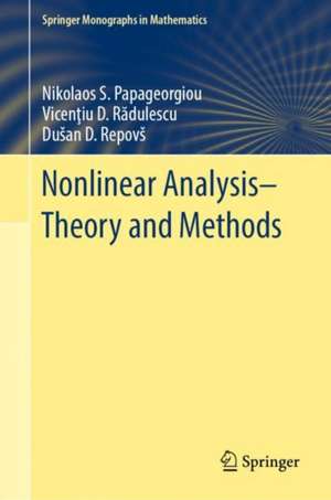 Nonlinear Analysis - Theory and Methods de Nikolaos S. Papageorgiou