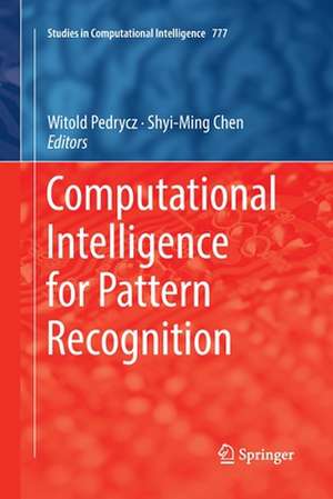 Computational Intelligence for Pattern Recognition de Witold Pedrycz