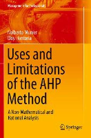 Uses and Limitations of the AHP Method: A Non-Mathematical and Rational Analysis de Nolberto Munier