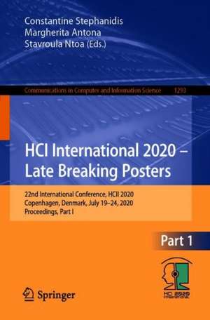 HCI International 2020 – Late Breaking Posters: 22nd International Conference, HCII 2020, Copenhagen, Denmark, July 19–24, 2020, Proceedings, Part I de Constantine Stephanidis