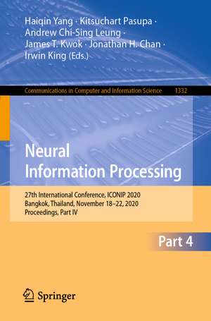 Neural Information Processing de Haiqin Yang