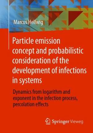 Particle emission concept and probabilistic consideration of the development of infections in systems: Dynamics from logarithm and exponent in the infection process, percolation effects de Marcus Hellwig