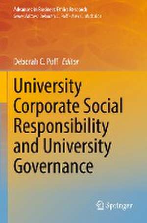 University Corporate Social Responsibility and University Governance de Deborah C. Poff