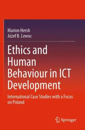 Ethics and Human Behaviour in ICT Development de Marion Hersh