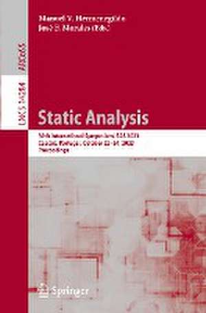 Static Analysis: 30th International Symposium, SAS 2023, Cascais, Portugal, October 22–24, 2023, Proceedings de Manuel V. Hermenegildo