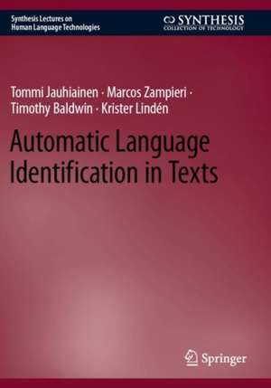 Automatic Language Identification in Texts de Tommi Jauhiainen
