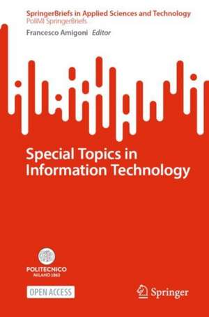 Special Topics in Information Technology de Francesco Amigoni