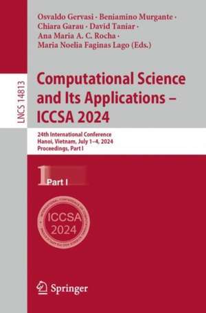 Computational Science and Its Applications - ICCSA 2024 de Osvaldo Gervasi