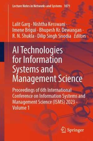 AI Technologies for Information Systems and Management Science de Lalit Garg