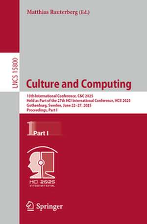 Culture and Computing de Matthias Rauterberg