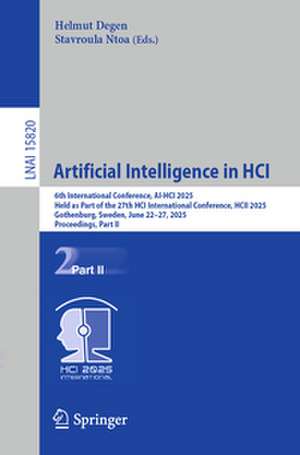 Artificial Intelligence in HCI de Helmut Degen