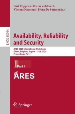 Availability, Reliability and Security de Bart Coppens