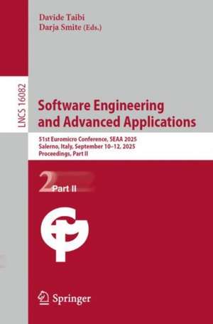 Software Engineering and Advanced Applications de Davide Taibi