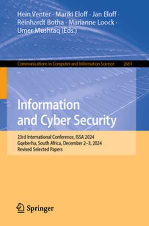 Information and Cyber Security de Hein Venter