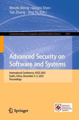 Advanced Security on Software and Systems de Jing Yu
