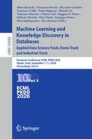 Machine Learning and Knowledge Discovery in Databases. Appli