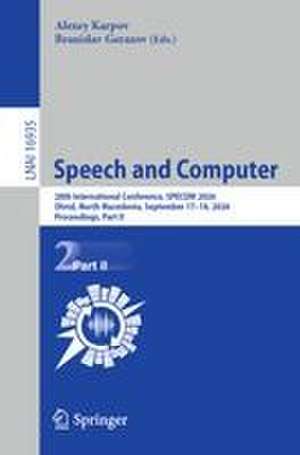 Speech and Computer de Alexey Karpov