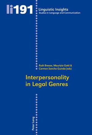 Interpersonality in Legal Genres de Ruth Breeze