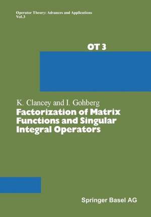 Factorization of Matrix Functions and Singular Integral Operators de Prof. Kevin F. Clancey