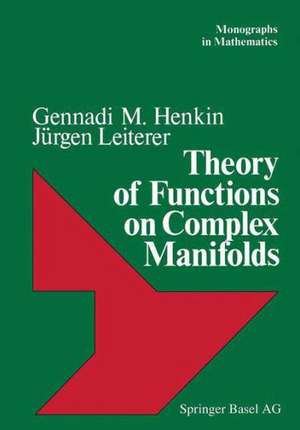 Theory of Functions on Complex Manifolds de HENKIN