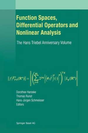 Function Spaces, Differential Operators and Nonlinear Analysis: The Hans Triebel Anniversary Volume de Dorothee Haroske