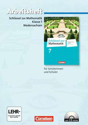 Schlüssel zur Mathematik 7. Schuljahr. Arbeitsheft mit eingelegten Lösungen und CD-ROM. Differenzierende Ausgabe Niedersachsen de Reinhold Koullen