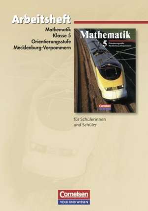 Mathematik Sekundarstufe I. 5. Schuljahr. Arbeitsheft. Ausgabe Volk und Wissen. Orientierungsstufe Mecklenburg-Vorpommern de Werner Stoye