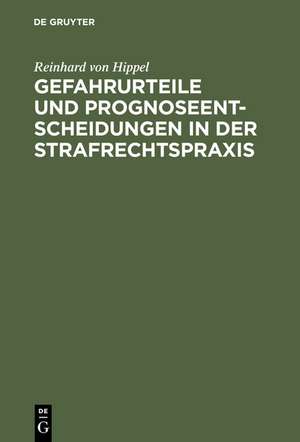 Gefahrurteile und Prognoseentscheidungen in der Strafrechtspraxis de Reinhard von Hippel