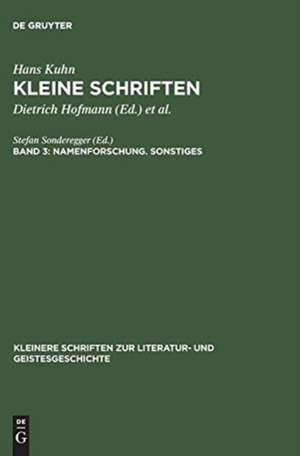 Namenforschung. Sonstiges de Hans Kuhn