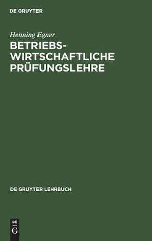 Betriebswirtschaftliche Prüfungslehre: Eine Einführung de Henning Egner