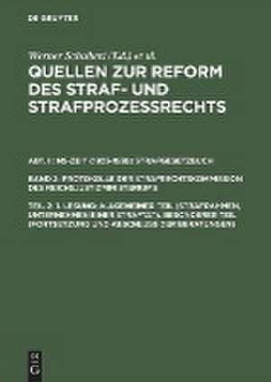 1. Lesung: Allgemeiner Teil (Strafrahmen, Unternehmen einer Straftat). Besonderer Teil (Fortsetzung und Abschluß der Beratungen)