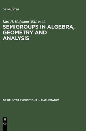 Semigroups in Algebra, Geometry and Analysis de Karl H. Hofmann