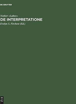 De interpretatione: Boethius' Bearbeitung von Aristoteles' Schrift "peri hermeneias". Konkordanzen, Wortlisten und Abdruck des Textes nach dem Codex Sangallensis 818 de Notker <Labeo>