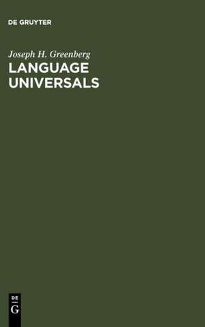 Language Universals: With Special Reference to Feature Hierarchies de Joseph H. Greenberg