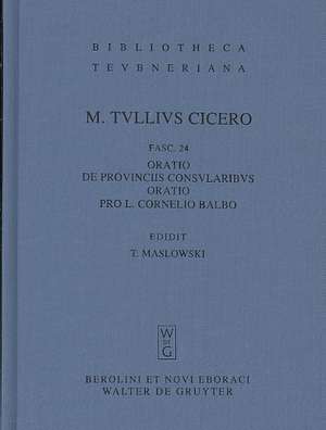 Oratio de provinciis consularibus. Oratio pro L. Cornelio Balbo de Tadeusz Maslowski