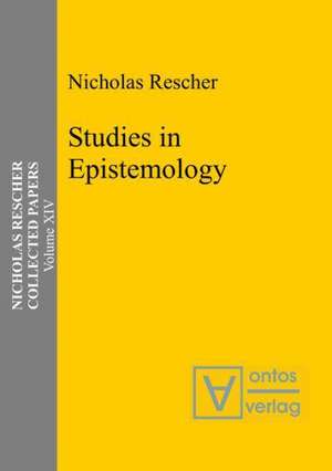 Studies in Epistemology de Nicholas Rescher