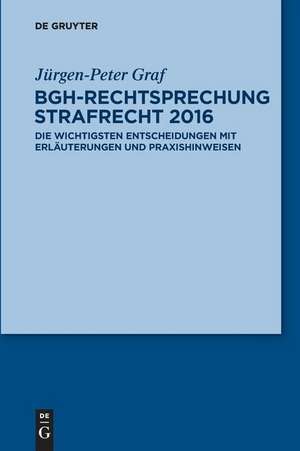 BGH-Rechtsprechung Strafrecht 2016: Die wichtigsten Entscheidungen mit Erläuterungen und Praxishinweisen de Jürgen-Peter Graf