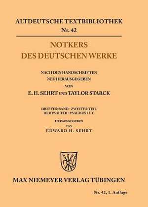 Notkers des Deutschen Werke de Edward H. Sehrt