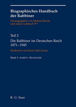 Die Rabbiner Im Deutschen Reich 1871-1945: Survival, Co-Existence, and Identity in a Multi-Ethnic City de Michael Brocke