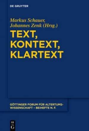 Text, Kontext, Klartext de Johannes Zenk