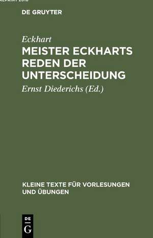 Meister Eckharts Reden der Unterscheidung de Eckhart