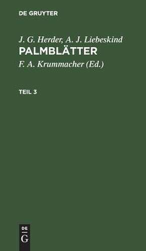 PalmSätter : Erlesene morgenländische Erzählungen für die Jugend ; mit Kupfern: Th. 3 de August Jakob Liebeskind