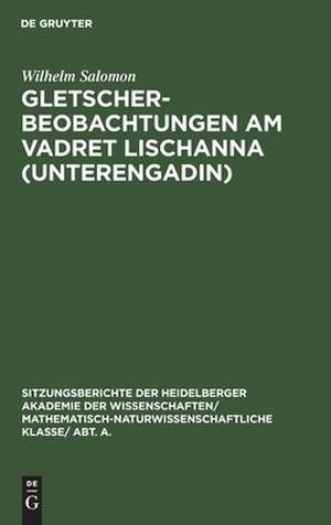 Gletscherbeobachtungen am Vadret Lischanna (Unterengadin) de Wilhelm Salomon