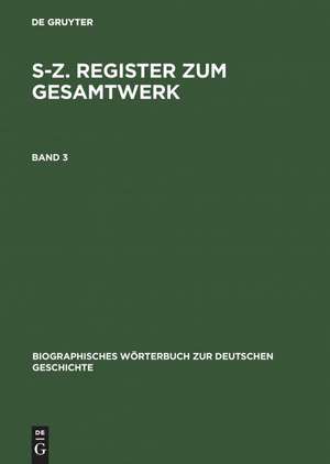 S–Z. Register zum Gesamtwerk de Günther Franz