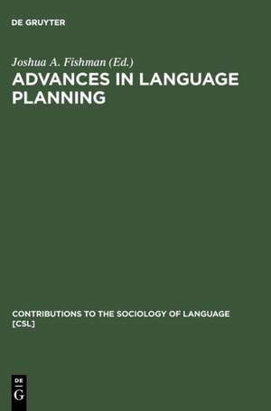 Advances in language planning de Joshua A. Fishman