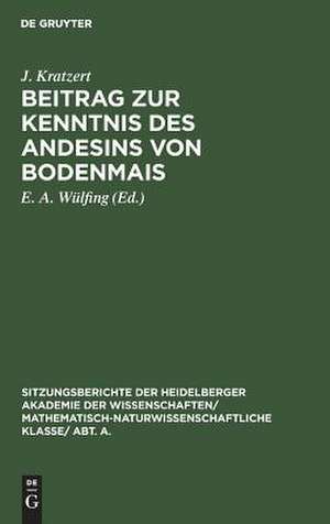 Beitrag zur Kenntnis des Andesins von Bodenmais de J. Kratzert