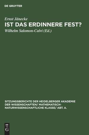 Ist das Erdinnere fest? de Ernst Jänecke